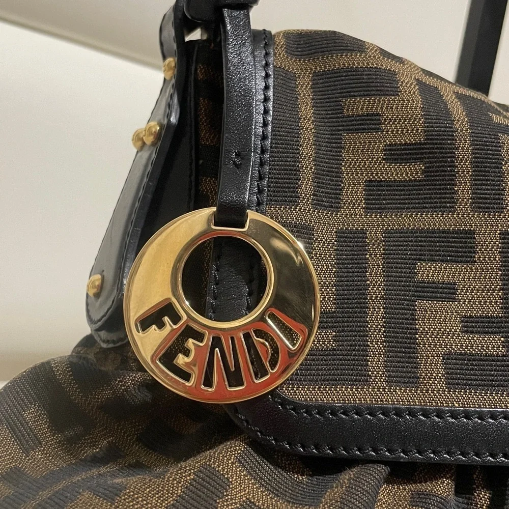 Fendi Zucca Canvas Shoulder Bag